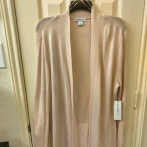 Liz Claiborne, Long Sweater. Color: Clear pink, Size:XL
